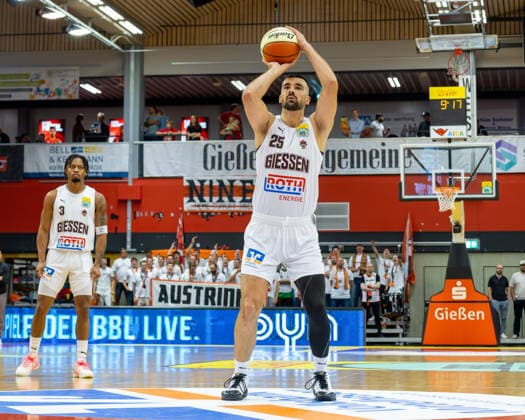Viktor Kovacevic, GIESSEN 46ers, 25, Giessen 46ers vs. Niners Chemnitz, Basketball, Netto BBL Cup, DBB Cup, Matchday 1, 2026–2027 Season, September 12, 2026, Giessen 46ers vs. Niners Chemnitz, Basketball, Netto BBL Cup, DBB Cup, Matchday 1, 2026–2027 Season, September 12, 2026, Ostpreussenviertel Copyright: xEibner-Pressefoto JoergxHeinrichx EP_JHR