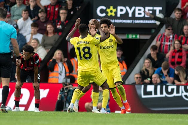 AFC Bournemouth v Brentford, Premier League Kevin Schade celebrates their side s second goal (2-2) during the AFC Bournemouth v Brentford Premier League match at Vitality Stadium, Bournemouth, England on 12 September 2026 Credit: Andy Thomas Every Second Media Editorial use only. All images are copyright Every Second Media Limited. No images may be reproduced without prior permission. All rights reserved. Premier League and Football League images are subject to licensing agreements with Football DataCo Limited. see https: www.football-dataco.com Copyright: xIMAGO EveryxSecondxMediax ESM-2160-0059 AndyxThomasx xEveryxSecondxMediax