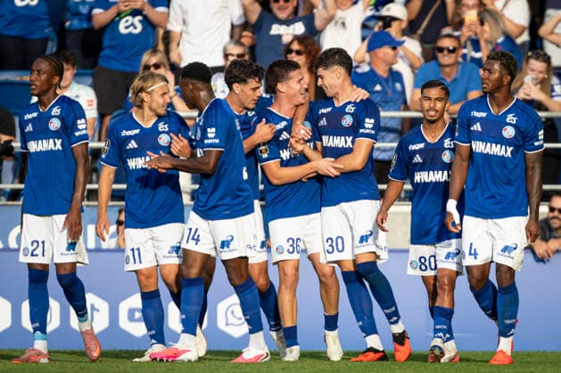 FOOTBALL: RC Strasbourg Alsace v AS Monaco Matchday 4 Ligue 1 McDonald s - 12 09 2026 Joie des joueurs de l equipe de Racing Strasbourg apres le but (PP) de Sadibou Sane StrasbourgFrance  Copyright: xx