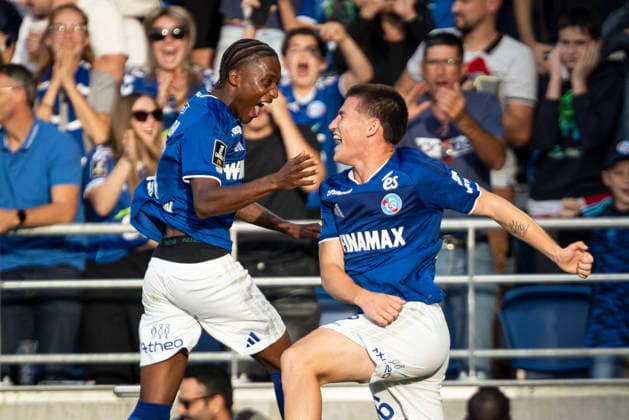 FOOTBALL: RC Strasbourg Alsace v AS Monaco Matchday 4 Ligue 1 McDonald s - 12 09 2026 Joie des joueurs de l equipe de Racing Strasbourg apres le but (PP) de Sadibou Sane StrasbourgFrance  Copyright: xx