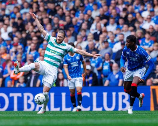 13.09.2026 Rangers v Celtic, Premier Sports Cup quarter final : Kasper Hogh in action  Copyright: xKennyxRamsayxPhotographerx NINTCHDBPICT001108074121