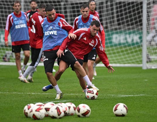 September 13, 2026, xophax, Soccer, Bundesliga 1, 1. FC Köln training session after the Werder game: Luca Waldschmidt (right, 1. FC Köln) and Said El Mala (left, 1. FC Köln). DFL and DFB regulations prohibit any use of photographs as image sequences and or quasi-video. Cologne