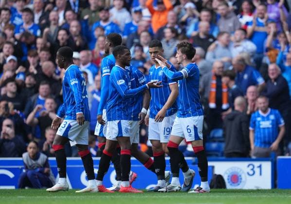 Rangers captain Dan Neil celebrates scoring to give Rangers a 1-0 lead. Rangers v Celtic, Premier Sports Cup Quarter-final, football, Ibrox Stadium, Glasgow, UK, Scotland - 13 Sep 2026Glasgow Ibrox Stadium Scotland United Kingdom  Copyright: xStuartxWallace Shutterstockx 17149154q