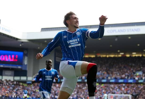 Dan Neil of Rangers celebrates scoring his sides first goal during Premier Sports Cup Quarter-Final match at Ibrox Stadium, Glasgow. Rangers v Celtic - Premier Sports Cup Quarter-Final - Ibrox Stadium, Glasgow, Lanarkshire, Scotland, UK - 13 Sep 2026Glasgow Ibrox Stadium Lanarkshire, Scotland United Kingdom EDITORIAL USE ONLY  Copyright: xRangersxFC Shutterstockx 17149143v