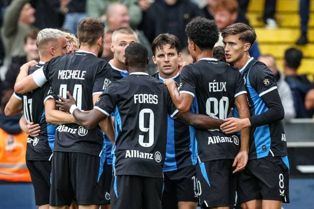 Club s Hugo Vetlesen celebrates after scoring during a soccer match between Club Brugge and Royal Antwerp FC, Sunday 13 September 2026 in Brugge, on day 6 of the 2026-2027 Jupiler Pro League first division of the Belgian championship. BRUNOxFAHY  x186196509x