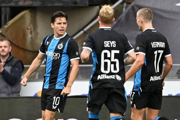 Club s Hugo Vetlesen celebrates after scoring the 1-0 goal during a soccer match between Club Brugge and Royal Antwerp FC, Sunday 13 September 2026 in Brugge, on day 6 of the 2026-2027 Jupiler Pro League first division of the Belgian championship. MAARTENxSTRAETEMANS  x186197117x