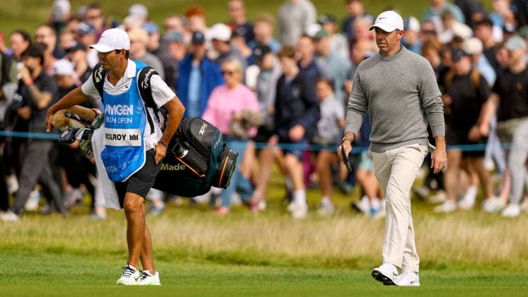 2026 Amgen Irish Open - Fourth Round, Trump International Golf Links, Doonbeg 13 9 2026 Rory McIlroy walks up the seventeenth with Caddie Harry Diamond Rory McIlroy walks up the seventeenth with Harry Diamond 13 9 2026  Copyright: xx BB3_9386