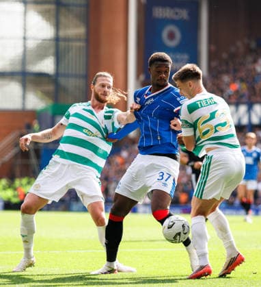 130926 Rangers v Celtic: Emmanuel Fernandez of Rangers with Kasper Hogh and Kieran Tierney of Celtic  Copyright: xWilliexVassx NINTCHDBPICT001108077611