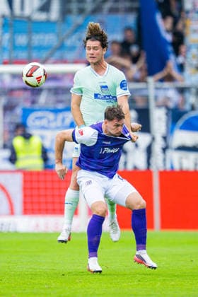 September 13, 2026 Soccer, 2026–2027, 2. Bundesliga, Matchday 5, VfL Osnabrück vs. Hertha BSC Berlin; Referee: Pascal Klemens (Berlin), Assistant Referee: Robin Meißner (Osnabrück); DFL regulations prohibit any use of photographs as image sequences and or quasi-video