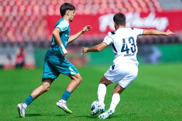 September 13, 2026, Soccer, Brack Super League 2026–27, Round 8, FC Zurich vs. FC Vaduz, Letzigrund Stadium, Zurich, Switzerland: Lutfi Dalipi (No. 11, FC Vaduz) on the left, with numerous touches of the ball in the opening minutes of the game. Photo by Urs Ottiger