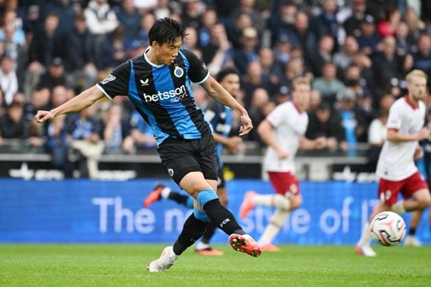 Club s Lee Hanbeom is pictured in action during a soccer match between Club Brugge and Royal Antwerp FC, Sunday 13 September 2026 in Brugge, on day 6 of the 2026-2027 Jupiler Pro League first division of the Belgian championship. MAARTENxSTRAETEMANS  x186199568x
