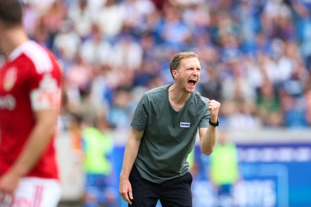 Maximilian Senft, Karlsruher SC, Head Coach, upset; Karlsruher SC vs. Energie Cottbus, 2. Bundesliga, Matchday 5, 2026–2027, September 13, 2026, DFL regulations prohibit any use of photographs as image sequences and or quasi-video, Karlsruher SC vs. Energie Cottbus, 2. Bundesliga, Matchday 5, 2026–2027, September 13, 2026, Karlsruhe Copyright: xEibner-Pressefoto JanxPrihodax EP_JPA
