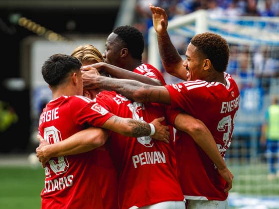 September 13, 2026, xwppx, Soccer 2. Bundesliga, Karlsruher SC vs. Energie Cottbus – Jubilation after Dominik Pelivan’s goal (0–2) Energie Cottbus DFL DFB REGULATIONS PROHIBIT ANY USE OF PHOTOGRAPHS as IMAGE SEQUENCES and or QUASI-VIDEO Karlsruhe