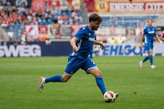 September 13, 2026, xjyhynx, Soccer 2. Bundesliga, Karlsruher SC vs. Energie Cottbus, assist by Lilian Egloff at 25, Karlsruher SC. DFL and DFB regulations prohibit any use of photographs as image sequences and or quasi-video. Karlsruhe