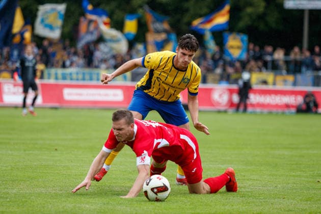 Featured: Robert Leipertz (Greifswald) vs. Pepe Böhm (Lok GER), Greifswalder FC vs. 1. FC Lok Leipzig, Soccer, Men, Northeast Regional League, Matchday 8, 2026–2027 Season, September 13, 2026, Greifswald Volksstadion, Mecklenburg-Western Pomerania, Germany