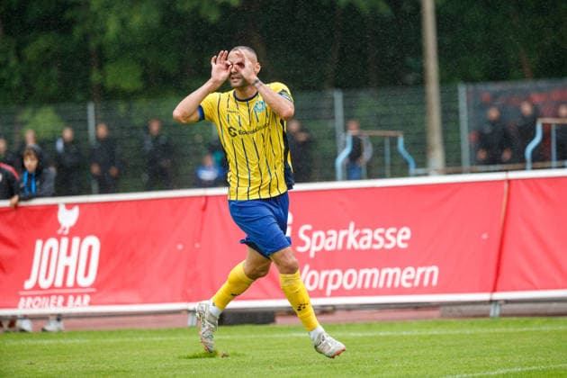 Goal Celebration 2 3 Goal Scorer Djamal Ziane Lok GER, Greifswalder FC vs. 1 FC Lok Leipzig, Soccer, Men, Northeast Regional League, Matchday 8, 2026–2027 Season, September 13, 2026, Greifswald Volksstadion, Mecklenburg-Western Pomerania, Germany