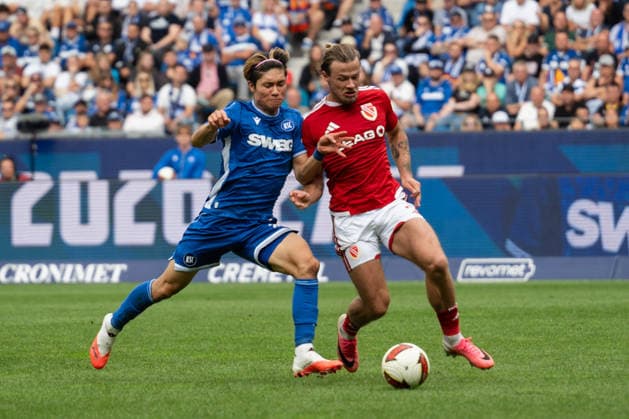 September 13, 2026, xjyhynx, Soccer 2. Bundesliga, Karlsruher SC vs. Energie Cottbus, Shio Fukuda 13, Karlsruher SC in a tackle with Henry Rorig 3, Energie Cottbus DFL DFB REGULATIONS PROHIBIT ANY USE OF PHOTOGRAPHS as IMAGE SEQUENCES and or QUASI-VIDEO Karlsruhe