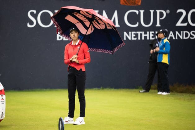 RECORD DATE NOT STATED 13th September 2026; Bernardus Golf, Cromvoirt, Netherlands; Solheim Cup Womens Golf, Final Day; Singles; Yealimi Noh of the US Team in the 1st tee box AnthonyxBenoit