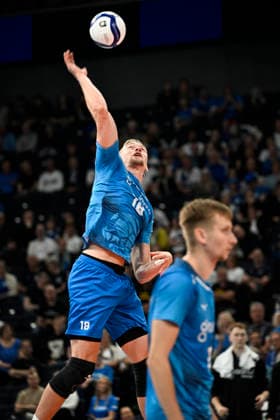 Alex Saaremaa of Estonia during men s volleyball European Championships Pool C match Estonia vs Denmark in Tampere, on 13th of September, 2026. - EMMI KORHONEN Tampere Finland RYaJtVX0j0c  Copyright: xEmmixKorhonenx RYaJtVX0j0c