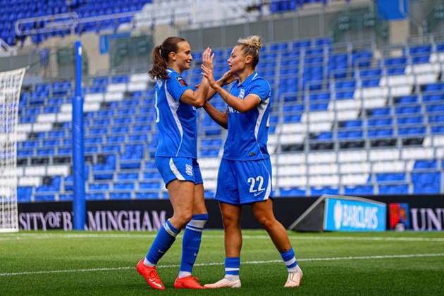 BIRMINGHAM, ENGLAND - September 13: Goal. Oceane Hurtre of Birmingham City celebrates scoring during the Barclays Womens Super League football match between Birmingham City and Brighton & Hove Albion at St Andrews @ Knighthead Park on September 13 in Birmingham, England. (Photo by Natalie Mincher Sports Press Photo SPP) Copyright: xNataliexMincher SPPx Sportspressphoto_SPR229616