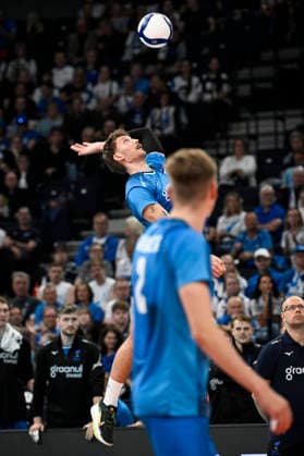 Timo Ander Lohmus of Estonia during men s volleyball European Championships Pool C match Estonia vs Denmark in Tampere, on 13th of September, 2026. - EMMI KORHONEN Tampere Finland CGxMFmkFNcU  Copyright: xEmmixKorhonenx CGxMFmkFNcU