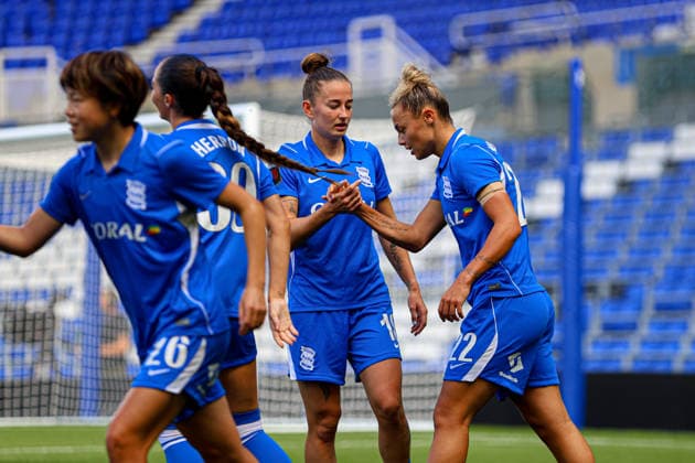 BIRMINGHAM, ENGLAND - September 13: Goal. Oceane Hurtre of Birmingham City celebrates scoring during the Barclays Womens Super League football match between Birmingham City and Brighton & Hove Albion at St Andrews @ Knighthead Park on September 13 in Birmingham, England. (Photo by Natalie Mincher Sports Press Photo SPP) Copyright: xNataliexMincher SPPx Sportspressphoto_SPR229623