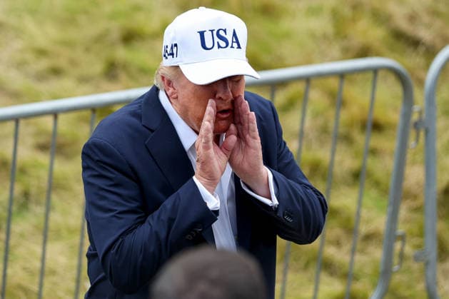 2026 Amgen Irish Open - Fourth Round, Trump International Golf Links, Doonbeg 13 9 2026 President of the United States of America Donald Trump on his way to the first tee box Donald Trump on his way to the first tee box 13 9 2026  Copyright: xDanxClohessyx DC3A3113