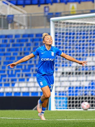 BIRMINGHAM, ENGLAND - September 13: Goal. Oceane Hurtre of Birmingham City celebrates scoring during the Barclays Womens Super League football match between Birmingham City and Brighton & Hove Albion at St Andrews @ Knighthead Park on September 13 in Birmingham, England. (Photo by Natalie Mincher Sports Press Photo SPP) Copyright: xNataliexMincher SPPx Sportspressphoto_SPR229630