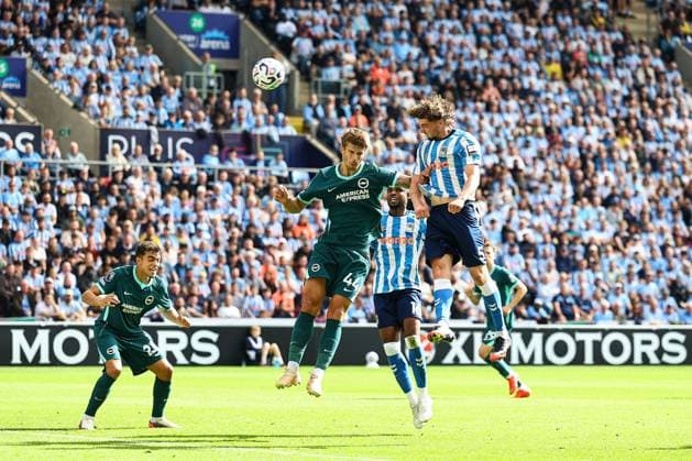 Jack Rudoni of Coventry City shoots at goal but fails to score Coventry City v Brighton and Hove Albion, Premier League, Football, Football, Coventry Building Society Arena, Coventry, UK - 13 Sep 2026Coventry Coventry Building Society Arena United Kingdom EDITORIAL USE ONLY No use with unauthorised audio, video, data, fixture lists, club league logos or live services. Online in-match use limited to 120 images, no video emulation. No use in betting, games or single club league player publications.  Copyright: xMichaelxZemanek Shutterstockx 17144597ba