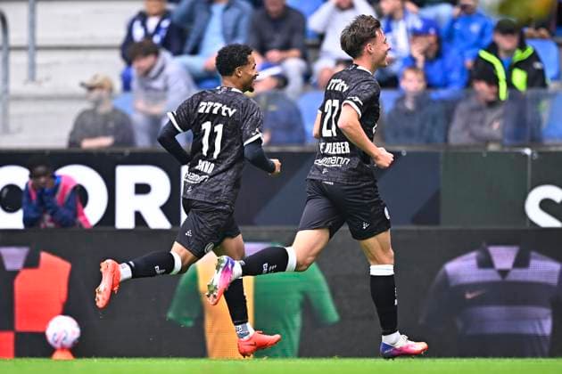 KRC Genk v KAA Gent - Jupiler Pro League GENK, BELGIUM - SEPTEMBER 13 : Sonko Momodou forward of KAA Gent celebrates after scoring a goal to make it 0-1 during the Jupiler Pro League match between KRC Genk and KAA Gent on September 13, 2026 in Genk, Belgium, 13 09 2026 Genk Belgium  Copyright: xTomasxSiskx