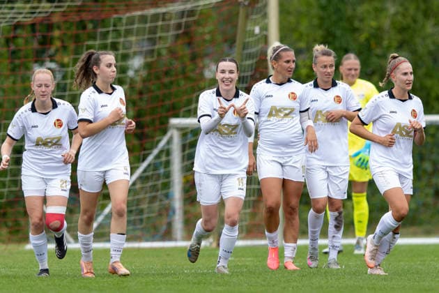 Women s Northeast Regional League: RasenBallsport Leipzig II vs. 1 FFV Erfurt, Leipzig, September 13, 2026, Celebration, Lea Schrenk 19 1 FFV Erfurt Northeast Regional League Women s Division RasenBallsport Leipzig II vs. 1 FFV Erfurt Gontardweg Sports Complex GF 1 September 13, 2026 Copyright: xBEAUTIFULxSPORTS Duehringx