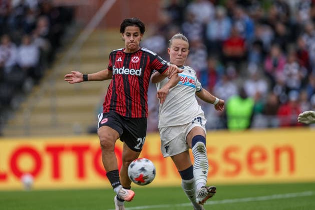 GER, Frankfurt, Eintracht Frankfurt vs. TSG Hoffenheim, Google Pixel Women s Bundesliga, Soccer, DFB, 2026–2027 Season, Stadion am Brentanobad, Matchday 4 in pictures (from left): Dilara Acikgoz, Eintracht Frankfurt Women, 29, Laura Gloning, TSG Hoffenheim Women, 20. DFB and DFL regulations prohibit any use of photographs as image sequences and or quasi-video. September 13, 2026 Copyright: HMBxMedia HendrikxHamelau
