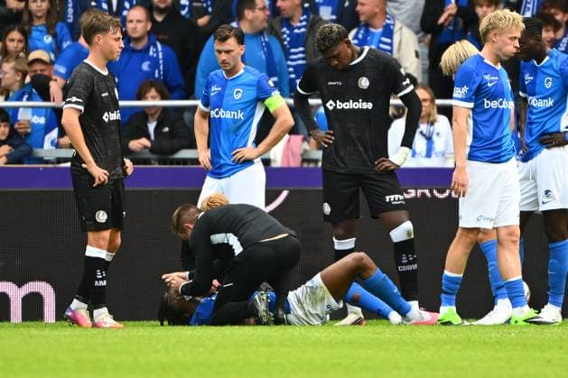 KRC Genk v KAA Gent - Jupiler Pro League GENK, BELGIUM - SEPTEMBER 13 : Injury Kayembe Dito Joris defender of KRC Genk during the Jupiler Pro League match between KRC Genk and KAA Gent on September 13, 2026 in Genk, Belgium, 13 09 2026 Genk Belgium  Copyright: xVincentxKalutx