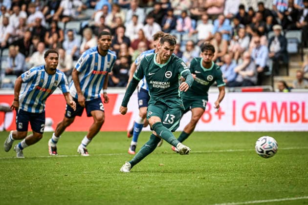 13th September 2026; Coventry Building Society Arena, Coventry, West Midlands, England; Premier League Football, Coventry City versus Brighton and Hove Albion; Pascal Gross of Brighton and Hove Albion scores from the penalty spot in the 70th minute to make the score 0-3 GodfreyxPitt
