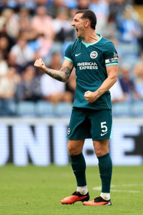 Coventry City v Brighton & and Hove Albion - Premier League 2026 27 Lewis Dunk of Brighton and Hove Albion celebrates 4th goal during the Premier League 2026 27 match between Coventry City and Brighton & Hove Albion at The Coventry Building Society Arena on September 13, 2026 in Coventry, England. WARNING! This Photograph May Only Be Used For Newspaper And Or Magazine Editorial Purposes. May Not Be Used For Publications Involving 1 player, 1 Club Or 1 Competition Without Written Authorisation From Football DataCo Ltd. For Any Queries, Please Contact Football DataCo Ltd on +44 (0) 207 864 9121 Coventry The Coventry Building Society Arena England United Kingdom Copyright: xAllstarxPicturexLibraryxLtdx