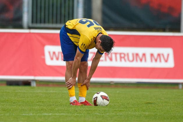 Pepe Böhm Lok is disappointed, angry, frustrated, upset GER, Greifswalder FC vs. 1 FC Lok Leipzig, soccer, men s, Northeast Regional League, Matchday 8, 2026–2027 season, September 13, 2026, Greifswald Volksstadion, Mecklenburg-Western Pomerania, Germany