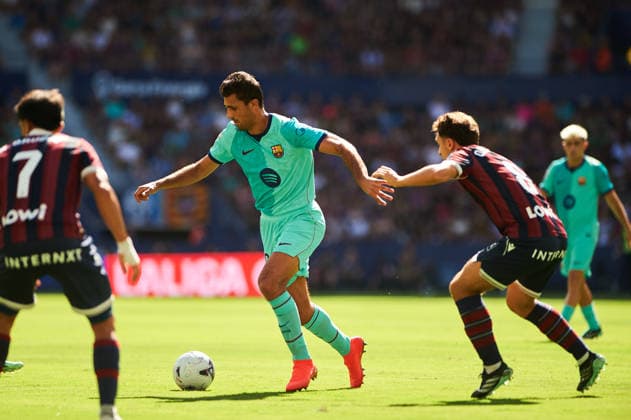 Rodrigo Hernandez of FC Barcelona during the LaLiga EA Sports match between Levante UD and FC Barcelona at Estadi Ciutat de Valencia on September 13, 2026, in Valencia, Spain