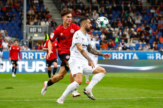 September 13, 2026, xavx, Soccer 3rd Division, SV Wehen Wiesbaden vs. SV Waldhof Mannheim, Ben Nink (SV Wehen Wiesbaden), Goncalo Gregorio (SV Waldhof Mannheim), Wiesbaden