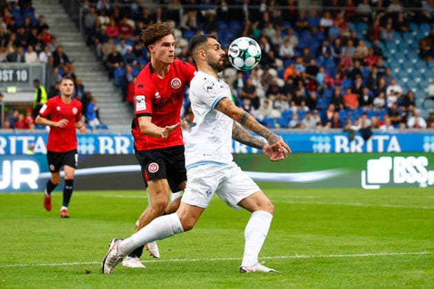 September 13, 2026, xavx, Soccer 3rd Division, SV Wehen Wiesbaden vs. SV Waldhof Mannheim, Ben Nink (SV Wehen Wiesbaden), Goncalo Gregorio (SV Waldhof Mannheim), Wiesbaden