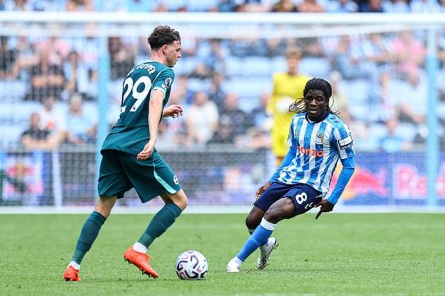Caleb Yirenkyi of Coventry City Coventry City v Brighton and Hove Albion, Premier League, Football, Football, Coventry Building Society Arena, Coventry, UK - 13 Sep 2026Coventry Coventry Building Society Arena United Kingdom EDITORIAL USE ONLY No use with unauthorised audio, video, data, fixture lists, club league logos or live services. Online in-match use limited to 120 images, no video emulation. No use in betting, games or single club league player publications.  Copyright: xMichaelxZemanek Shutterstockx 17144597by
