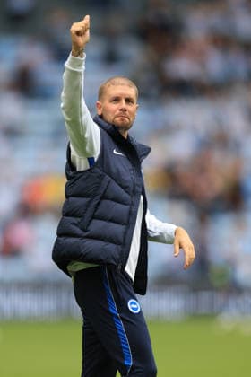Coventry City v Brighton & and Hove Albion - Premier League 2026 27 Fabian Hurzeler, Manager of Brighton and Hove Albion celebrates after winning the Premier League 2026 27 match between Coventry City and Brighton & Hove Albion at The Coventry Building Society Arena on September 13, 2026 in Coventry, England. WARNING! This Photograph May Only Be Used For Newspaper And Or Magazine Editorial Purposes. May Not Be Used For Publications Involving 1 player, 1 Club Or 1 Competition Without Written Authorisation From Football DataCo Ltd. For Any Queries, Please Contact Football DataCo Ltd on +44 (0) 207 864 9121 Coventry The Coventry Building Society Arena England United Kingdom Copyright: xAllstarxPicturexLibraryxLtdx