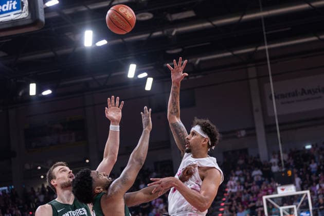 Exhibition Game: Telekom Baskets Bonn vs. JSF Nanterre 92, September 13, 2026; Michael Kessens of Telekom Baskets Bonn, No. 6, at the basket; Exhibition Game: Telekom Baskets Bonn vs. JSF Nanterre 92, September 13, 2026, Telekom Dome, Bonn Copyright: xBEAUTIFULxSPORTS Derixx