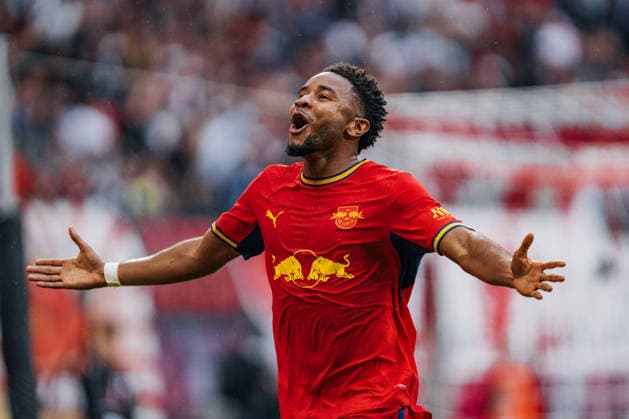 Germany Bundesliga 2026–2027, Matchday 3: RB Leipzig vs. Hamburger SV, Red Bull Arena Leipzig, Christopher Nkunku (RB Leipzig), 28th goal, goal celebration, emotions, cheering, joy Copyright: xTomxLauruschkatx