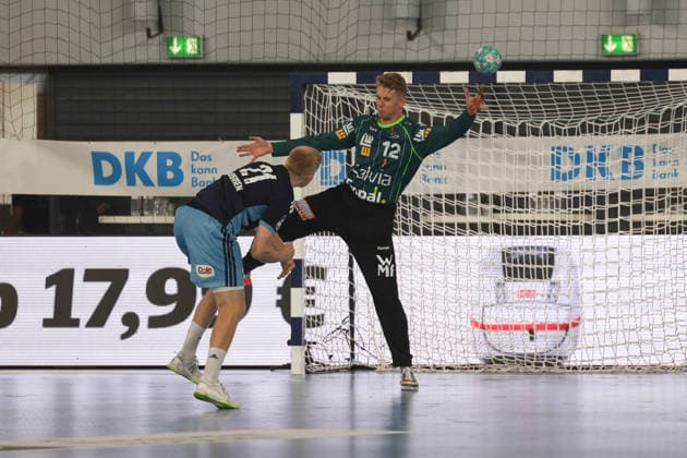 Handball I Men I 2026–2027 Season I Bundesliga I Matchday 4 I Handball Club Hamburg vs. Frisch Auf Göppingen I September 13, 2026 Frederik Bo Andersen 21, Handball Club Hamburg Kristian Saeveras 12, Frisch Auf Göppingen Copyright: xLobeca RalfxHomburgx