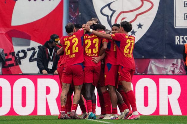 Germany Soccer Bundesliga 2026–2027, Matchday 3: RB Leipzig vs. Hamburger SV at Red Bull Arena, Leipzig—Goals and goal celebrations for Willi Orban, Willi Orban (RB Leipzig), 4 Antonio Nusa (RB Leipzig), 7 David Raum (RB Leipzig), 22 Benjamin Henrichs (RB Leipzig), 39 Copyright: xAymanxAlahmedx