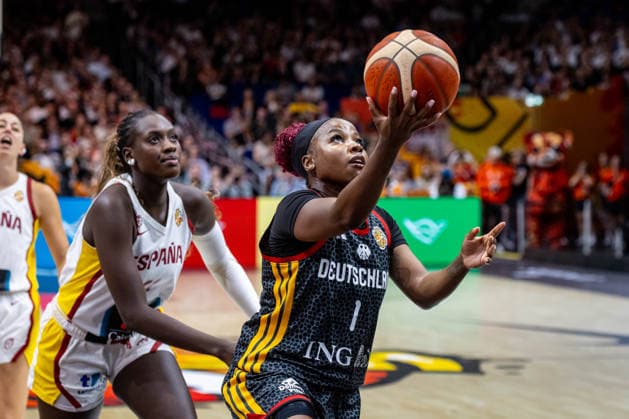 Basketball Berlin, September 13, 2026 FIBA Women’s Basketball World Cup Germany 2026 Third-Place Game (Bronze Medal Game) Spain (ESP) vs. Germany (GER) Alexis Peterson Smalls, Germany, No. 01 Peterson