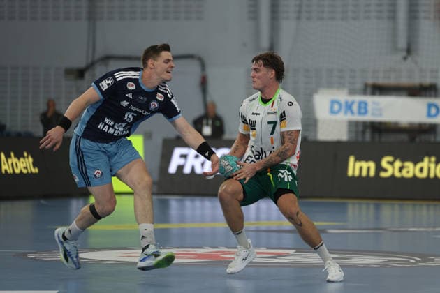 Handball Men s 2026–2027 Season Bundesliga Matchday 4 Handball Club Hamburg vs. FRISCH AUF Göppingen September 13, 2026 Dominik Axmann 15, Handball Club Hamburg Victor Klöve 7, Frisch Auf Göppingen vs. Hamburg, Alsterdorfer Sporthalle, Hamburg, Germany Copyright: xLobeca RalfxHomburgx