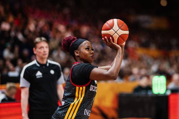 FIBA Women’s Basketball World Cup 2026: Spain vs. Germany, September 13, 2026; Alexis Peterson (Germany), 1 Basketball, FIBA Women’s Basketball World Cup 2026, Final Phase, 3rd-Place Game: Spain vs. Germany on September 13, 2026, at the Uber Arena, Berlin Copyright: xBEAUTIFULxSPORTS Tonhäuserx