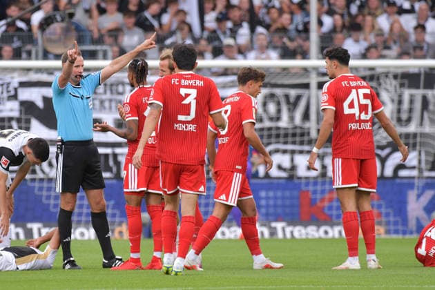 September 13, 2026, xblx, Soccer, Bundesliga 1, SV Elversberg vs. FC Bayern Munich, Referee Sascha Stegemann. DFL and DFB regulations prohibit any use of photographs as image sequences and or quasi-video. Elversberg