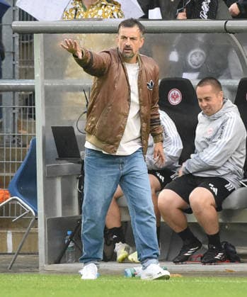 September 13, 2026, xhbx, Soccer Google Pixel Women s Bundesliga, Eintracht Frankfurt vs. TSG Hoffenheim, Coach Niko Arnautis, Eintracht Frankfurt Women s Team, Frankfurt am Main